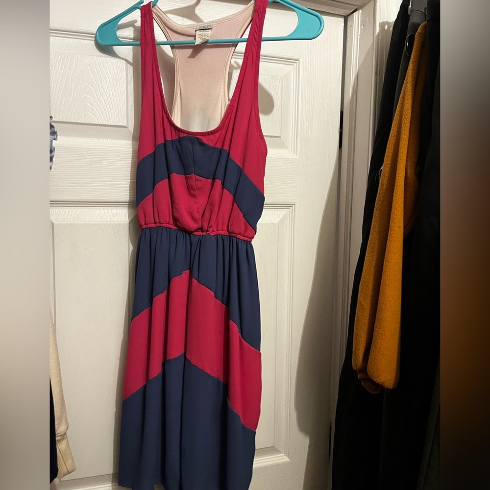Pink and Blue Mini Dress